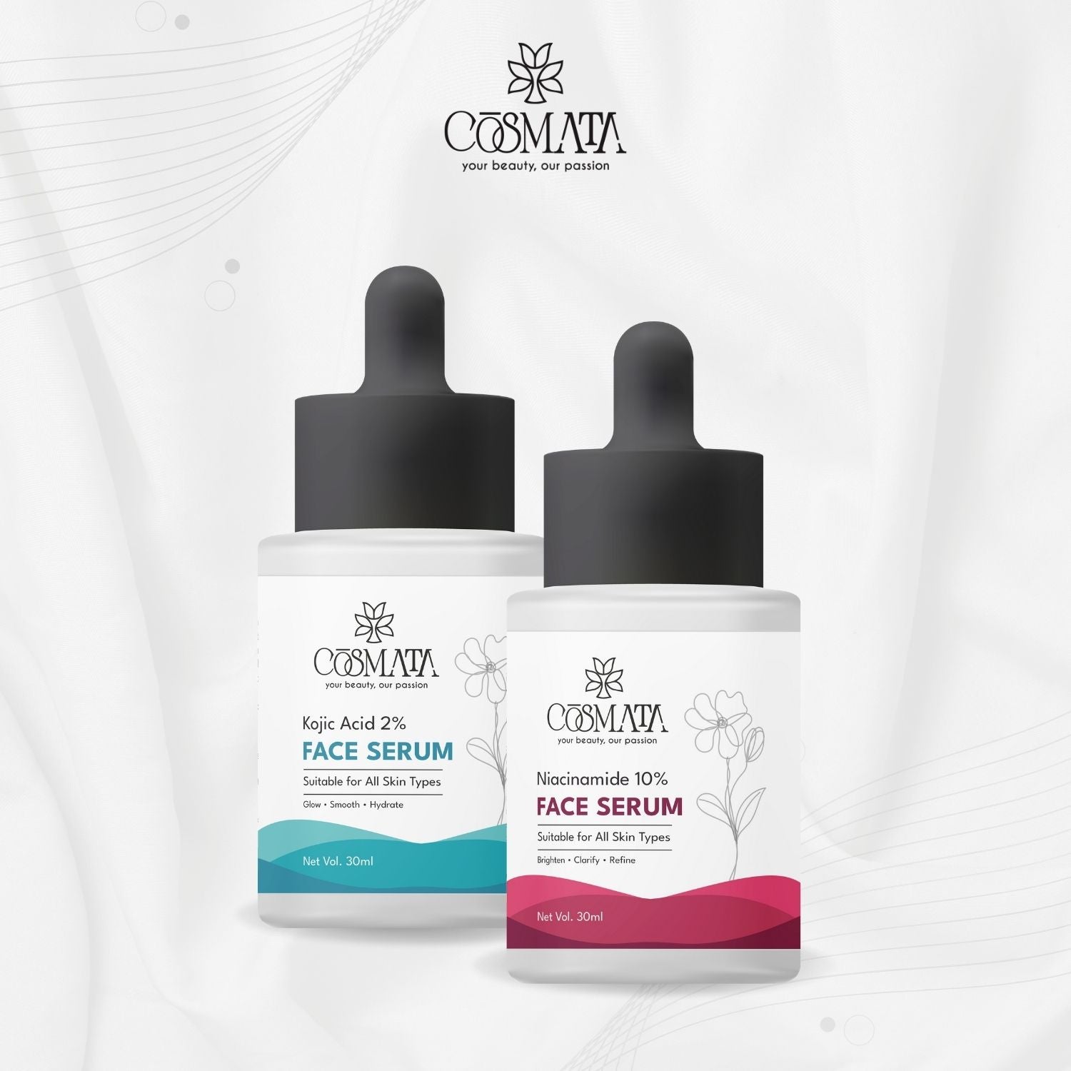 Cosmata Vitamin C Serum + Niacinamide 10% Serum Combo | Glow & Acne Marks Control Pack