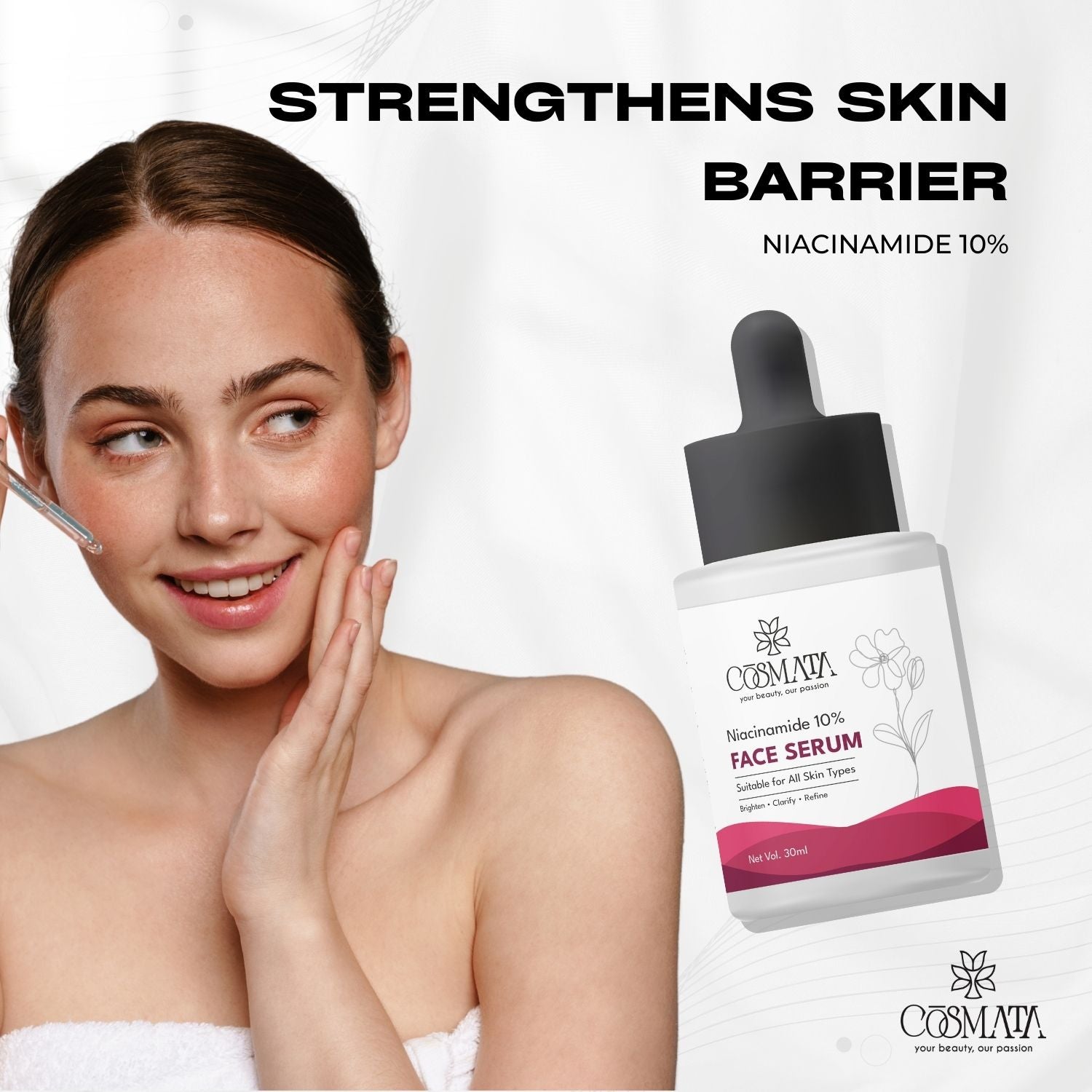 Cosmata Kojic Acid 2% Serum + Niacinamide 10% Serum Combo | Dark Spot & Acne Marks Removal Pack