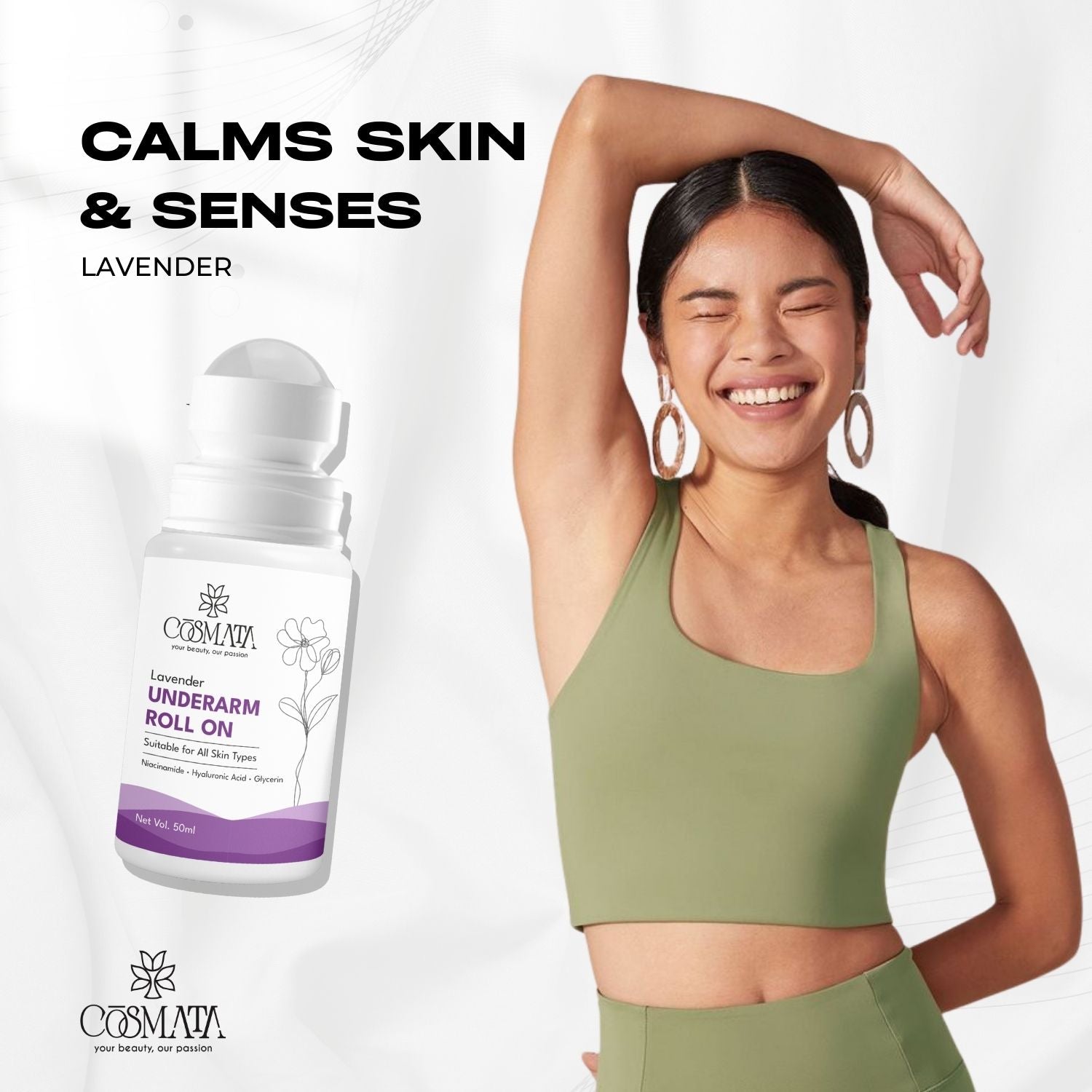Cosmata Lavender & Aloe Vera Underarms Roll-on Combo | Gentle & Natural Deodorant Pack