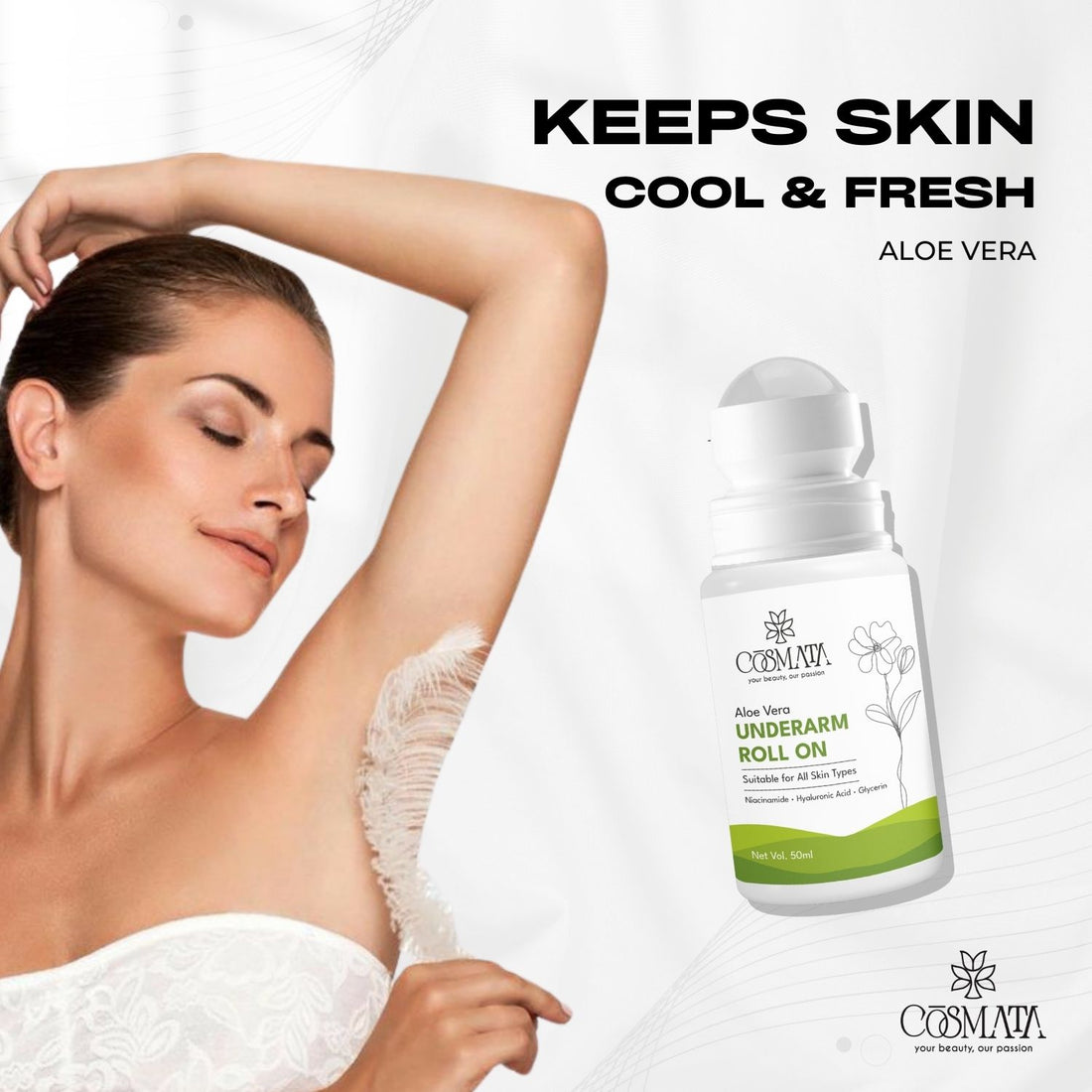 Cosmata Lavender & Aloe Vera Underarms Roll-on Combo | Gentle & Natural Deodorant Pack