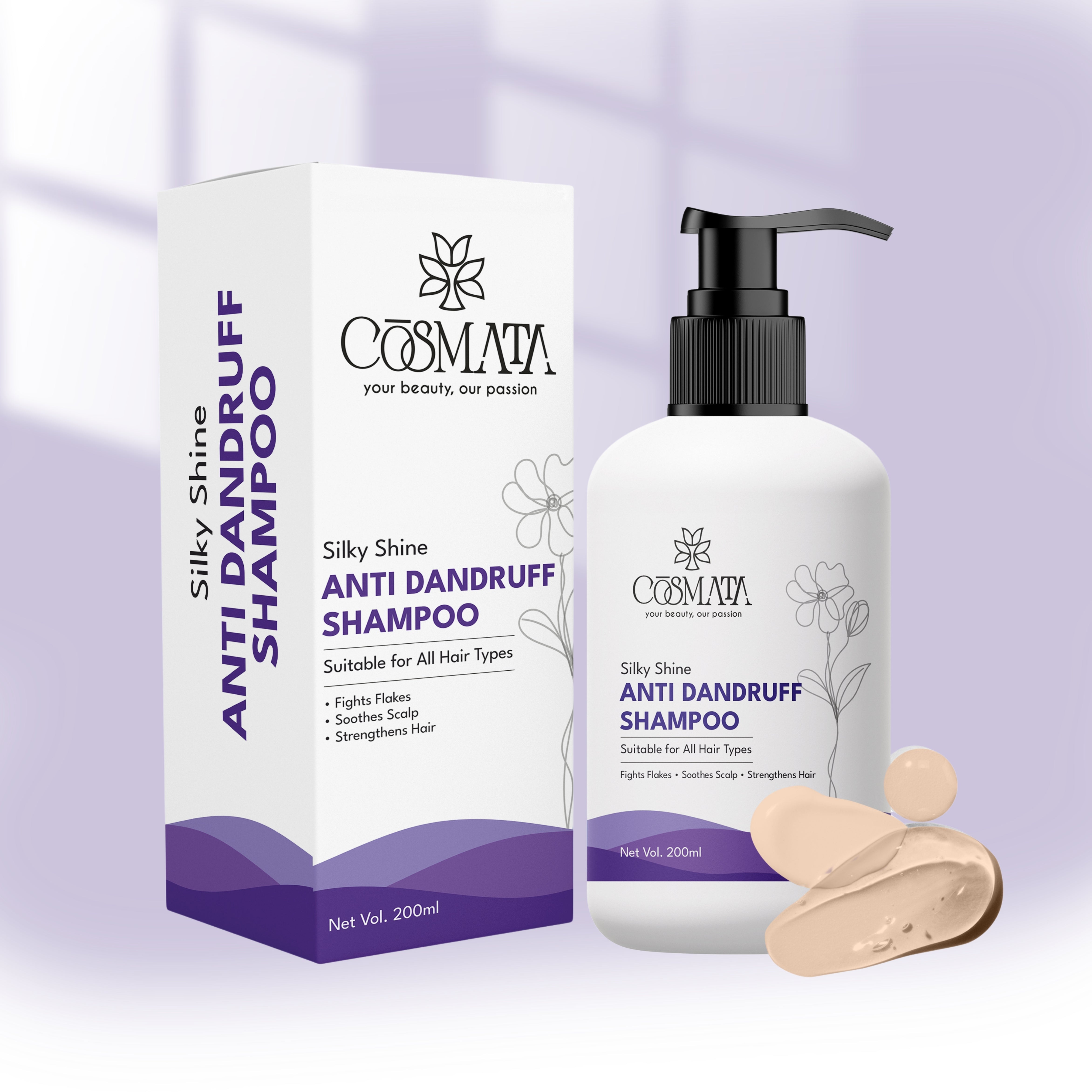 Cosmata Anti-Dandruff Shampoo 200ml – Flake-Free, Itch Relief & Scalp Care