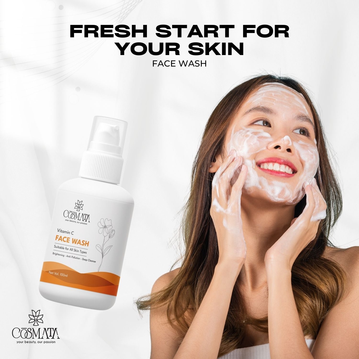 Cosmata Vitamin C Facewash + Kojic Acid 2% Serum Combo | Brightening & Pigmentation Care Pack