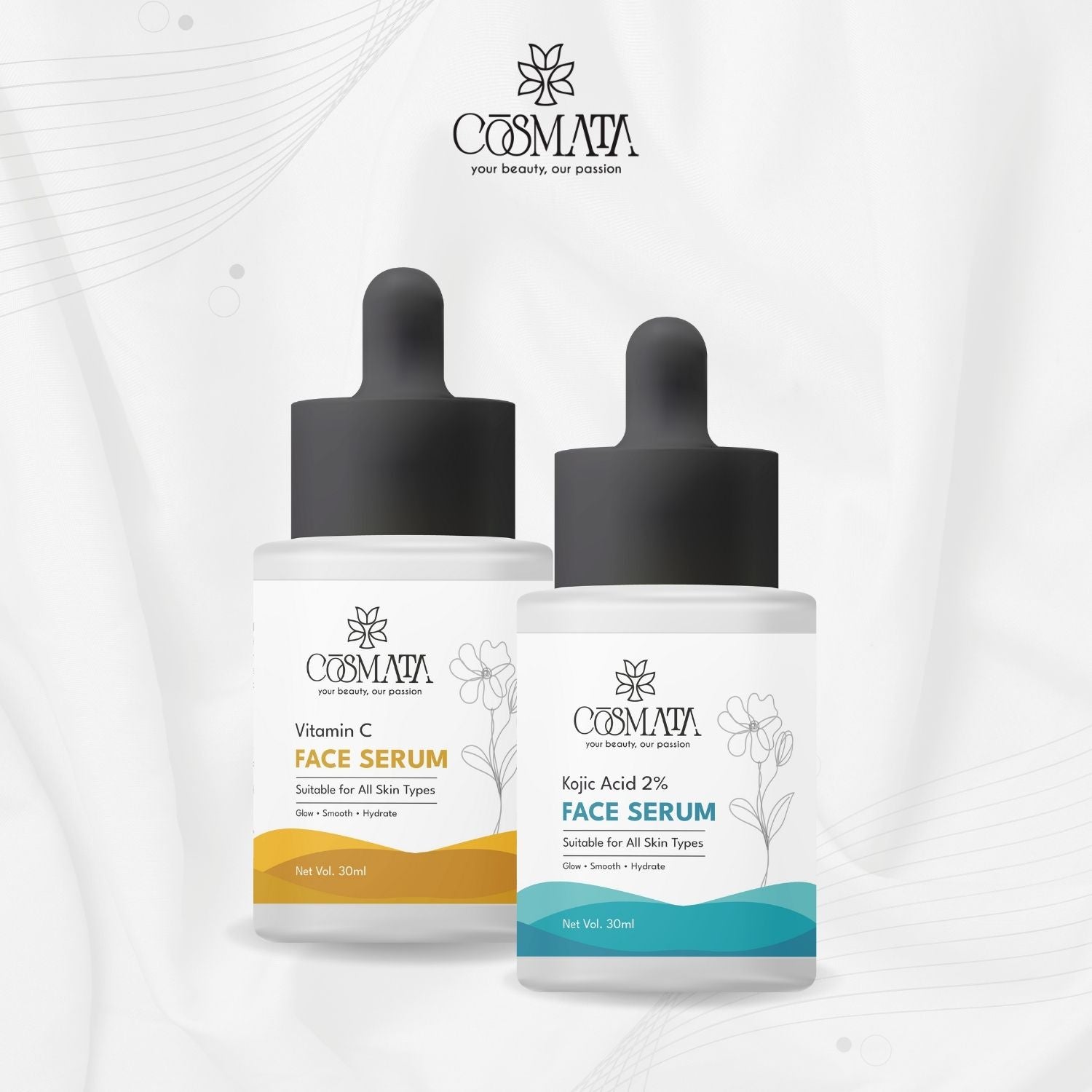 Cosmata Vitamin C Serum + Kojic Acid 2% Serum Combo | Glow & Pigmentation Removal Pack