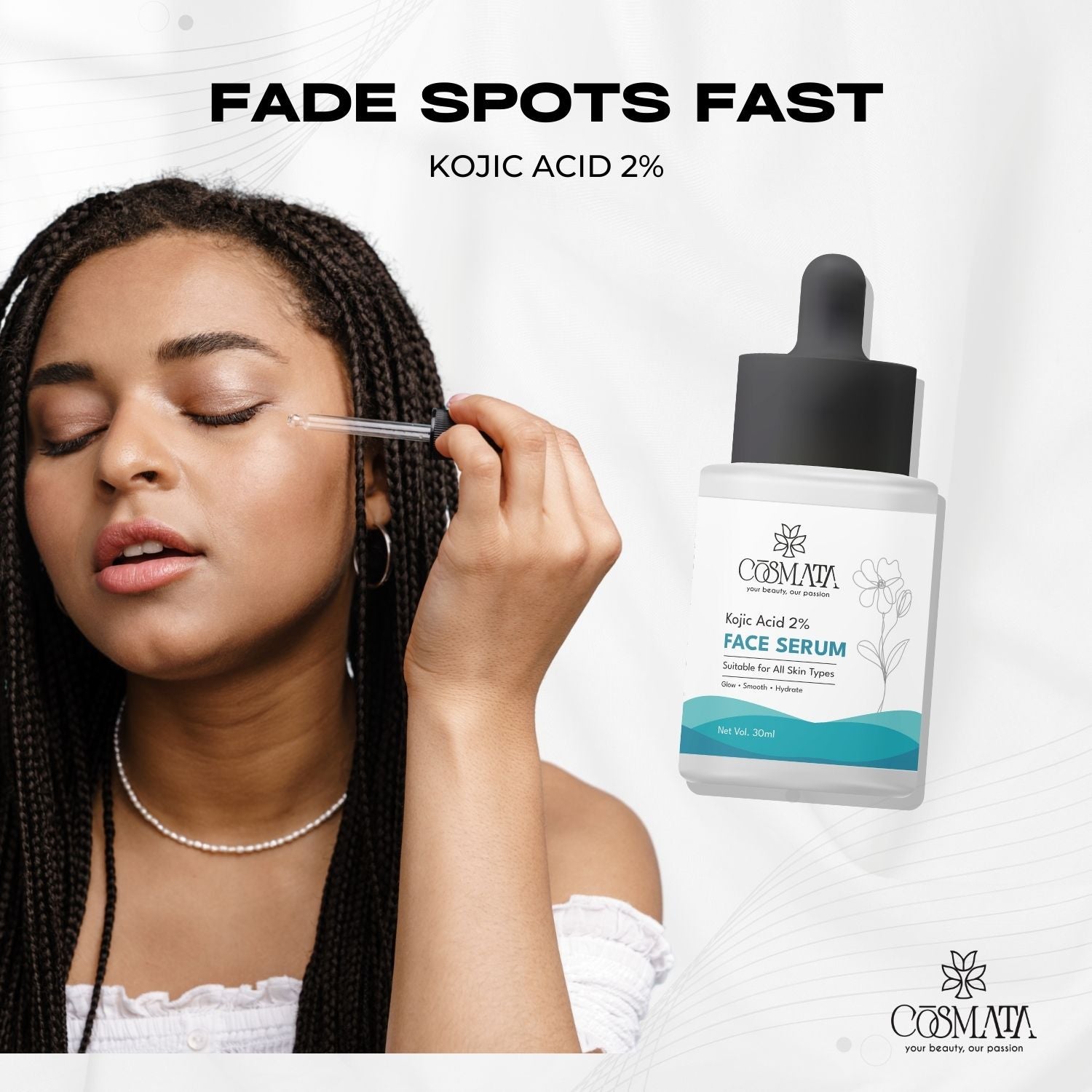 Cosmata Vitamin C Serum + Kojic Acid 2% Serum Combo | Glow & Pigmentation Removal Pack