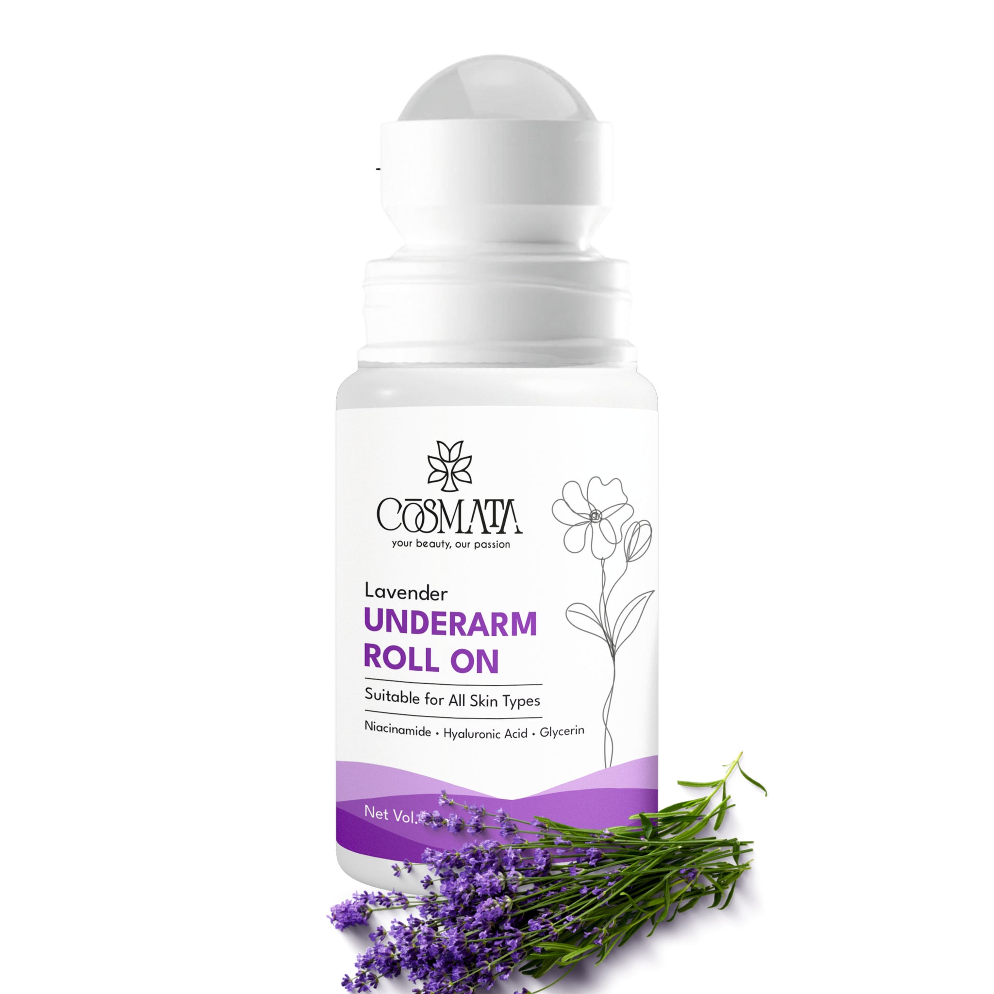 Cosmata Lavender Roll-on 50ml – Underarm Freshness & Brightening Care