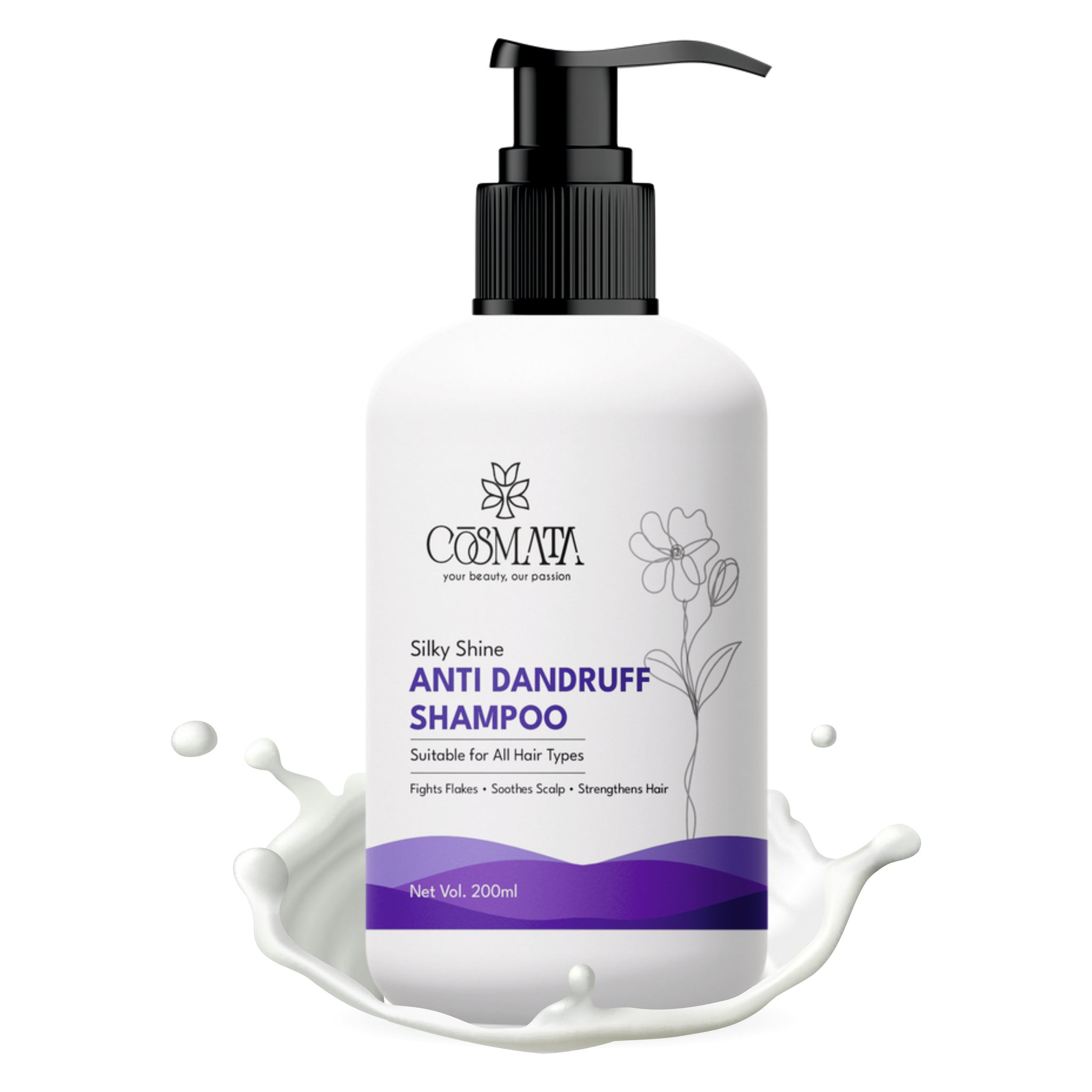 Cosmata Anti-Dandruff Shampoo 200ml – Flake-Free, Itch Relief & Scalp Care