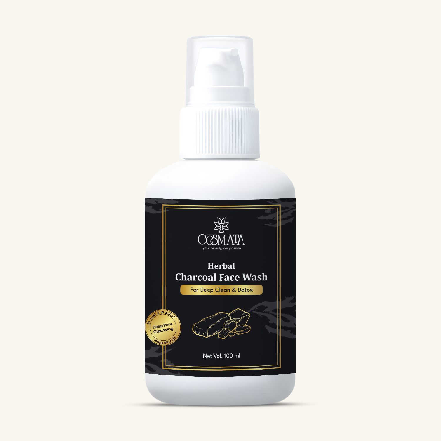 Cosmata Herbal Charcoal Face Wash (100 ml)