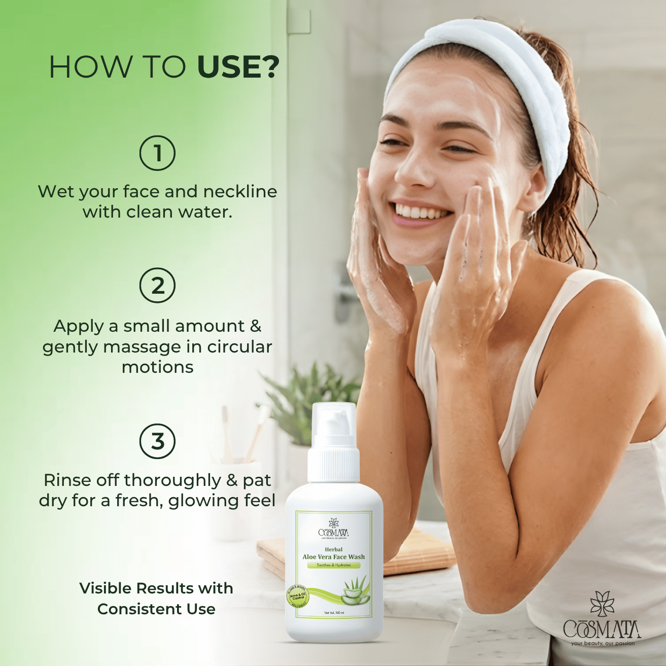 Cosmata Herbal Aloe Vera Face Wash (100 ml) 4