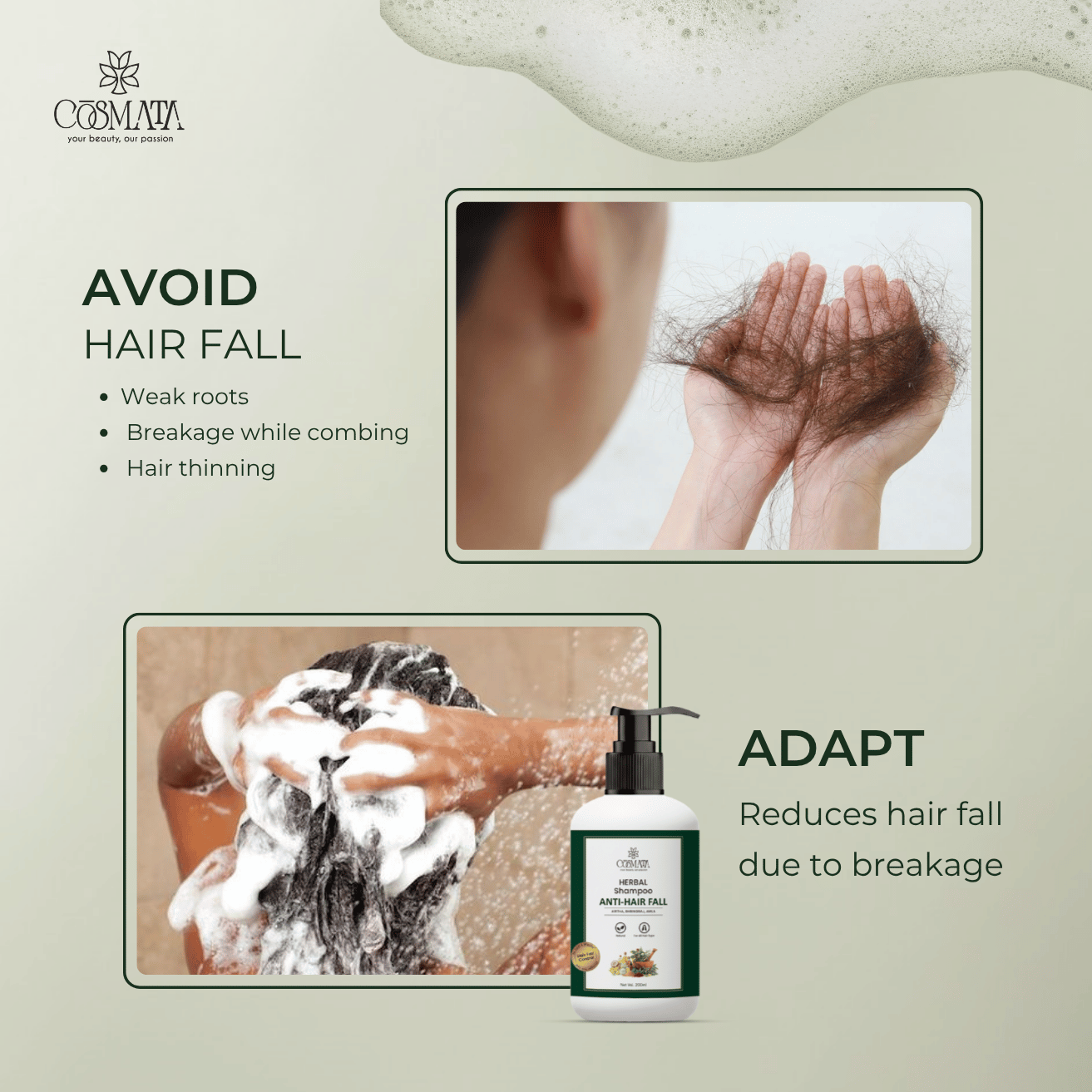 Cosmata Herbal Shampoo - Anti-Hair Fall (200 ml) 4
