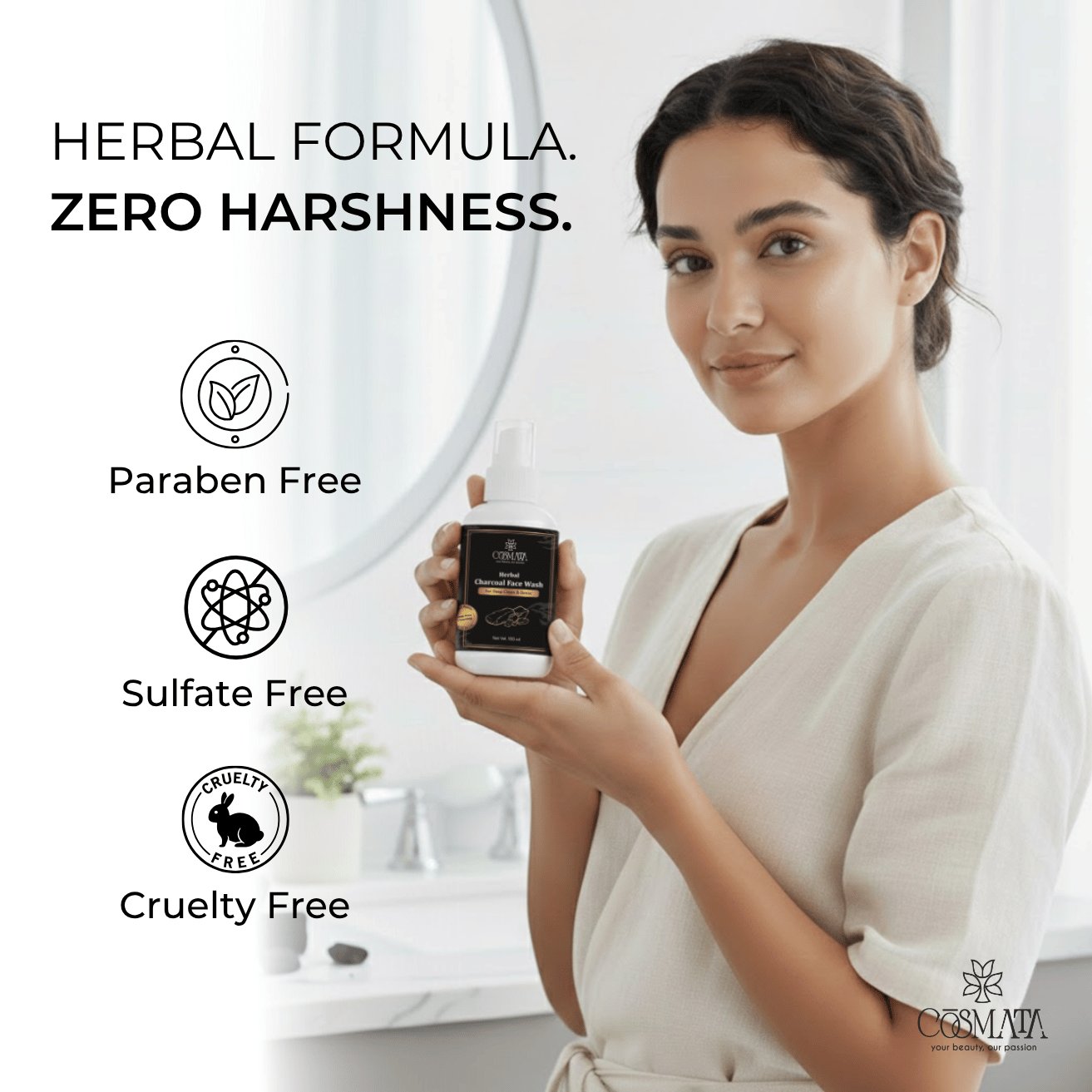 Cosmata Herbal Charcoal Face Wash (100 ml) 5