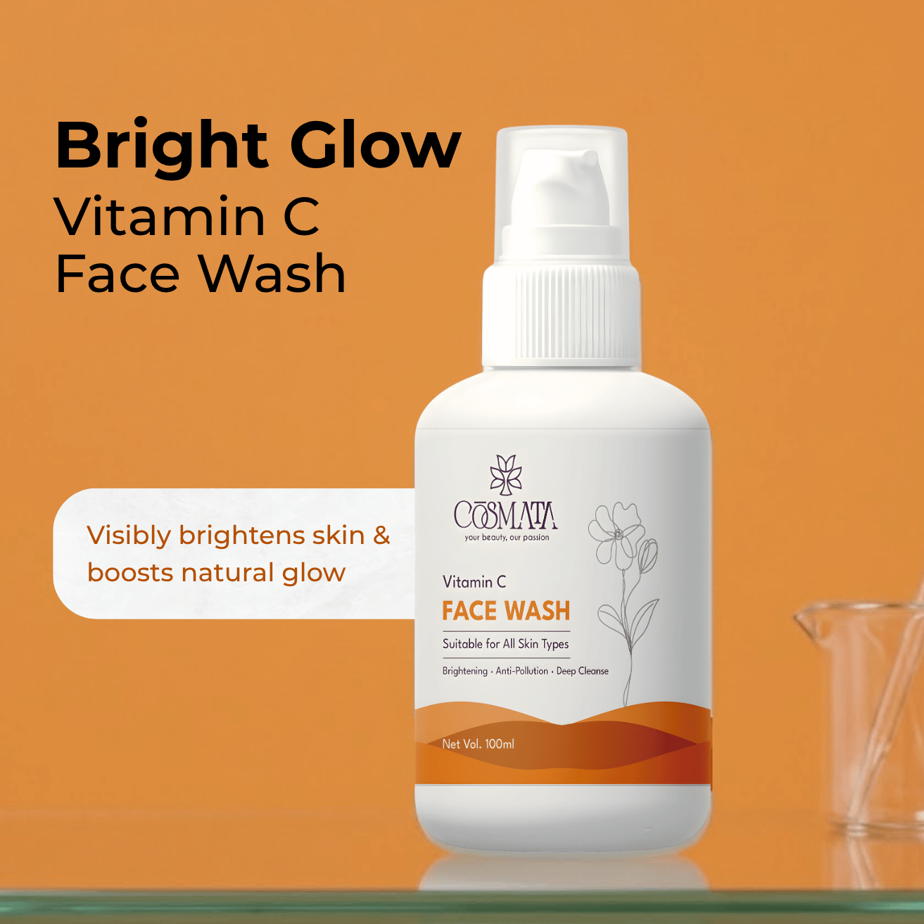 Cosmata Vitamin C Face Wash - Brightening & Anti-Pollution (100 ml) 2