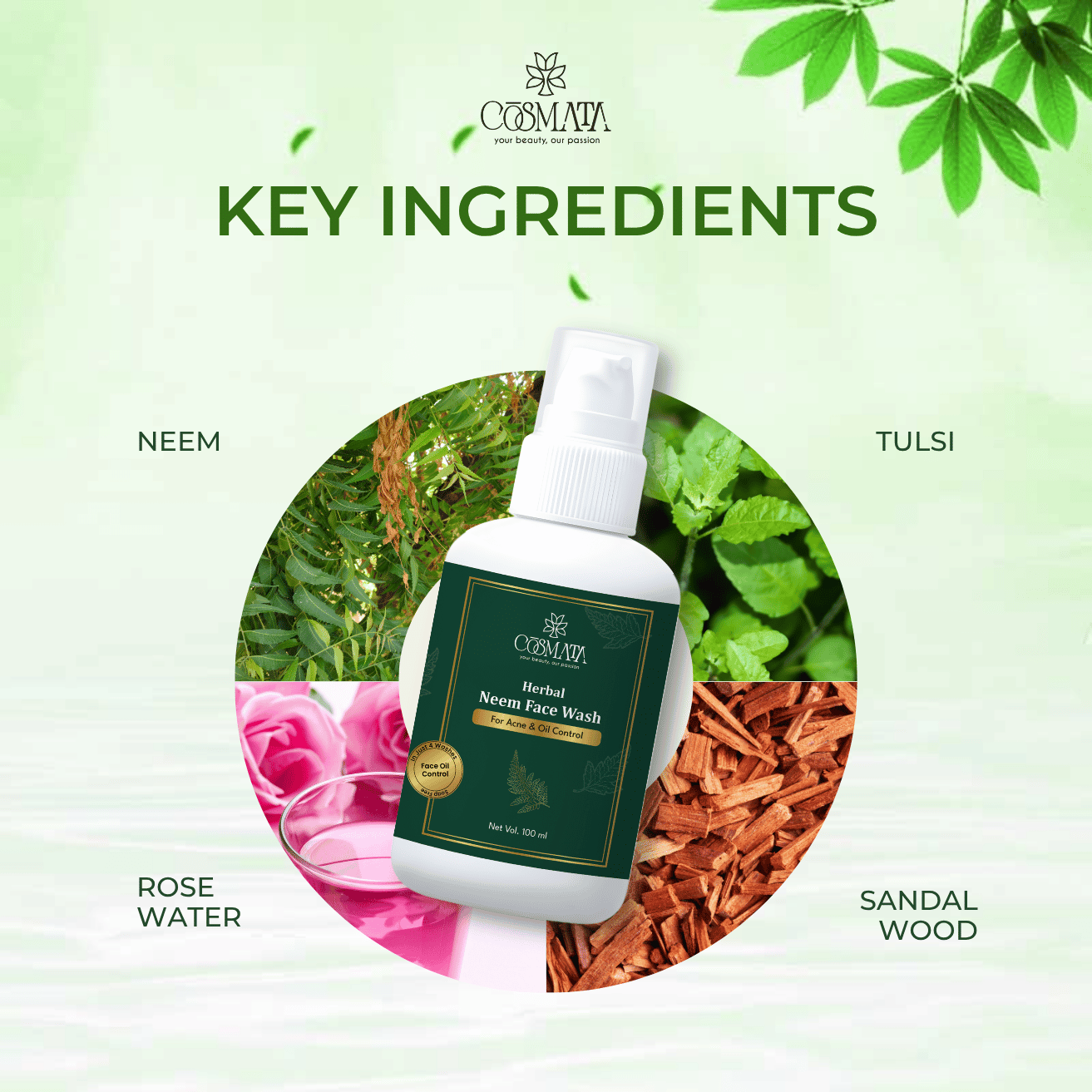 Cosmata Herbal Neem Face Wash (100 ml) 2